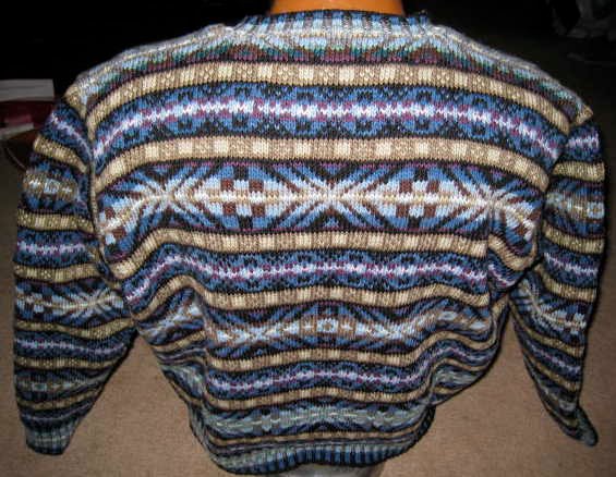 Fair Isle V-neck Sweater Back